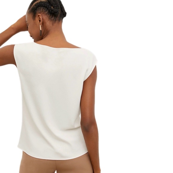 MM Lafleur The Nora Effortless Blouse Eco Soft Wave Cowl Neck In Alabaster XS - Picture 2 of 11